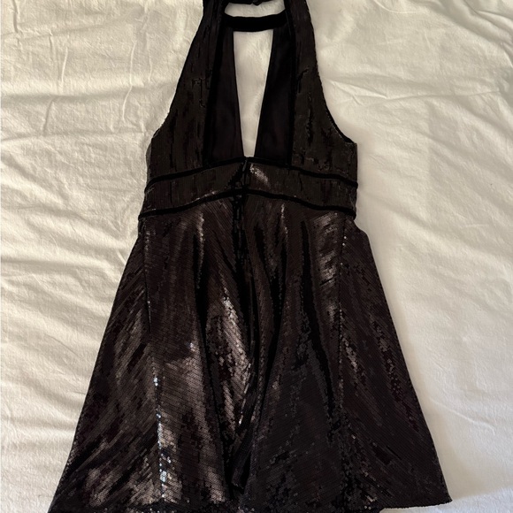 Free People Black Film Nior Sequin Mini Dress - Picture 4 of 4